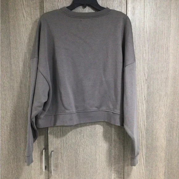 PrettyLittleThing Charcoal Sweatshirt with Blue Logo - Picture 4 of 6